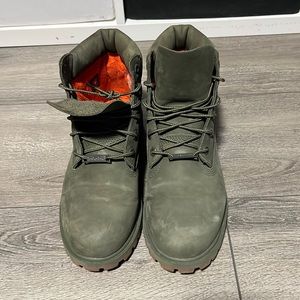 Olive green timberland boots